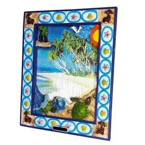 VTG Republica Dominicana 5x7 Picture Frame Turtle Beach Island‎ Ocean Decor